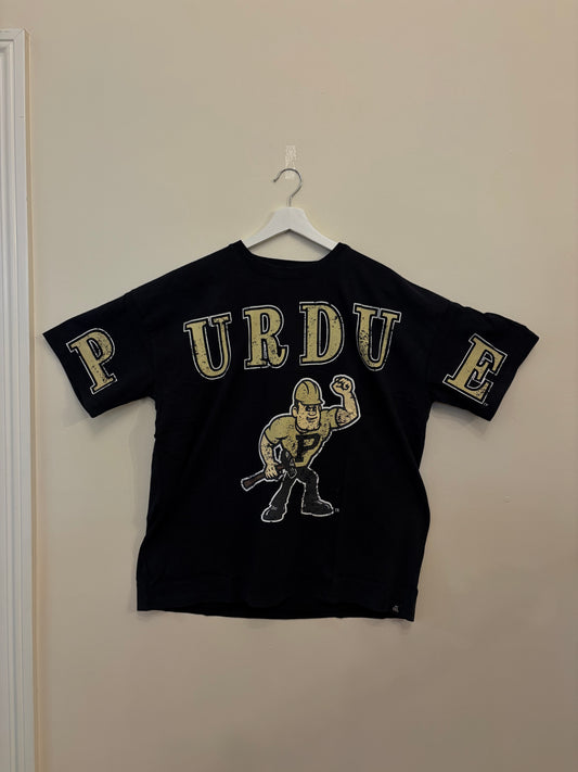 Gameday Social Purdue Black Washed OS Tee