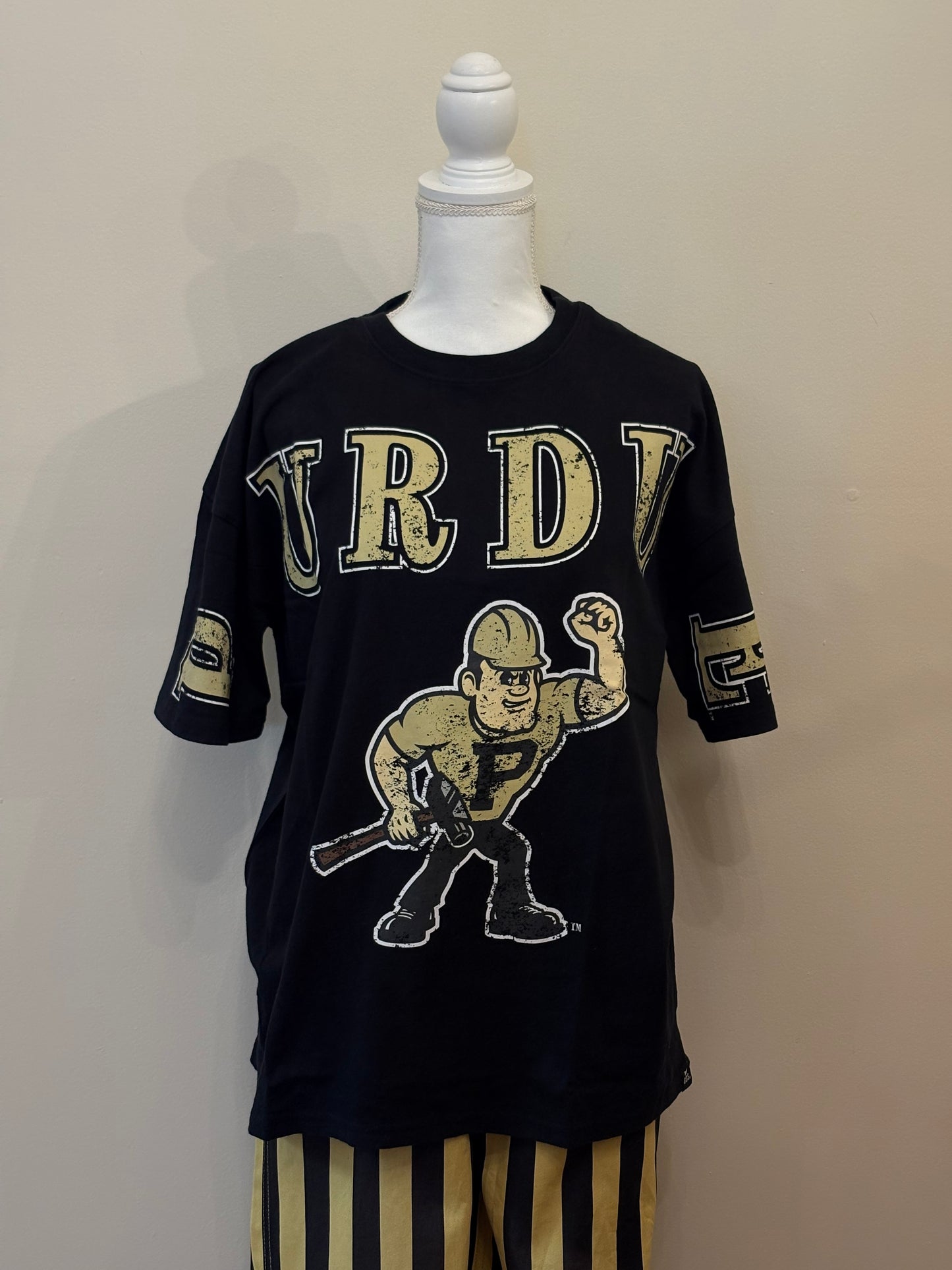 Gameday Social Purdue Black Washed OS Tee