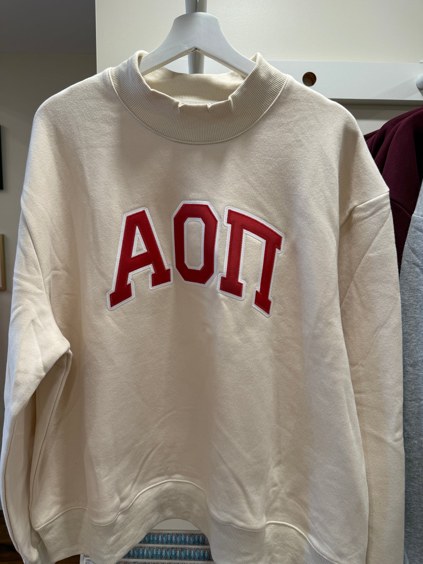 Sorority Mock Neck Crew Sweatshirt