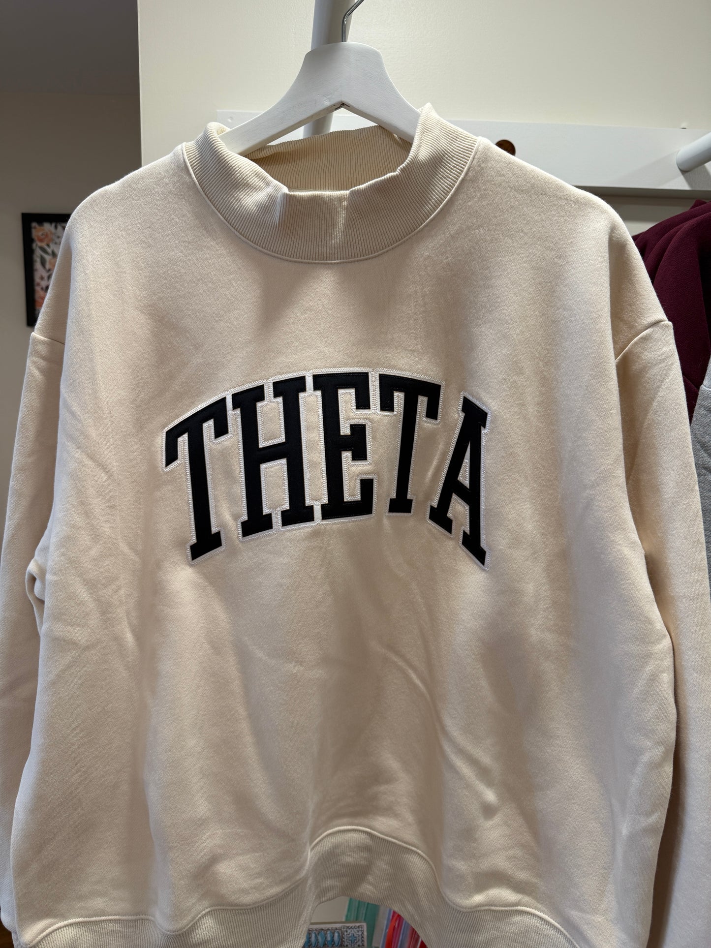 Sorority Mock Neck Crew Sweatshirt