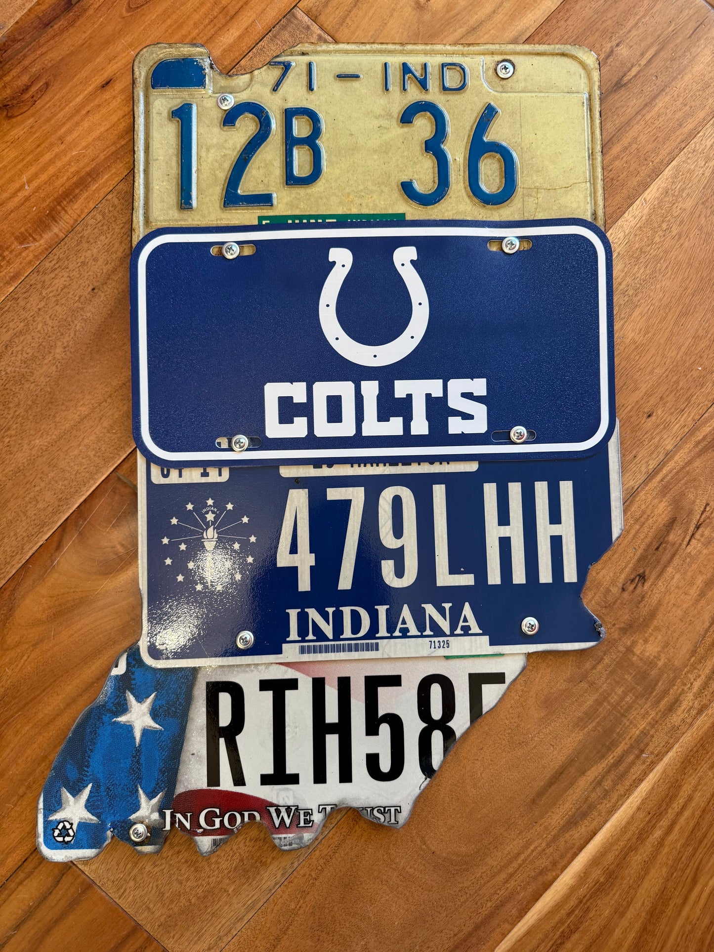 Colts, Purdue, State of Indiana License Plate Signs