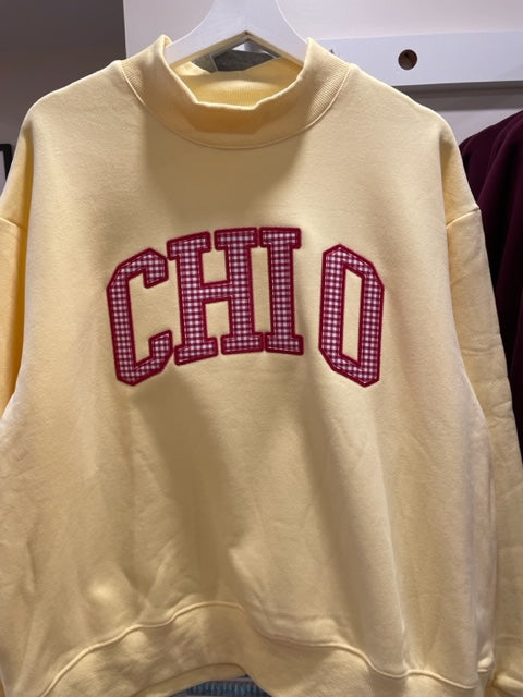 Sorority Mock Neck Crew Sweatshirt