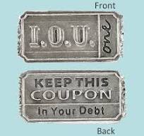 Cynthia Webb Designs I.O.U Pewter Ticket