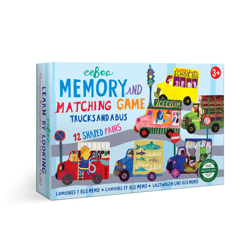 Eeboo Trucks and a Bus Little Shaped Matching