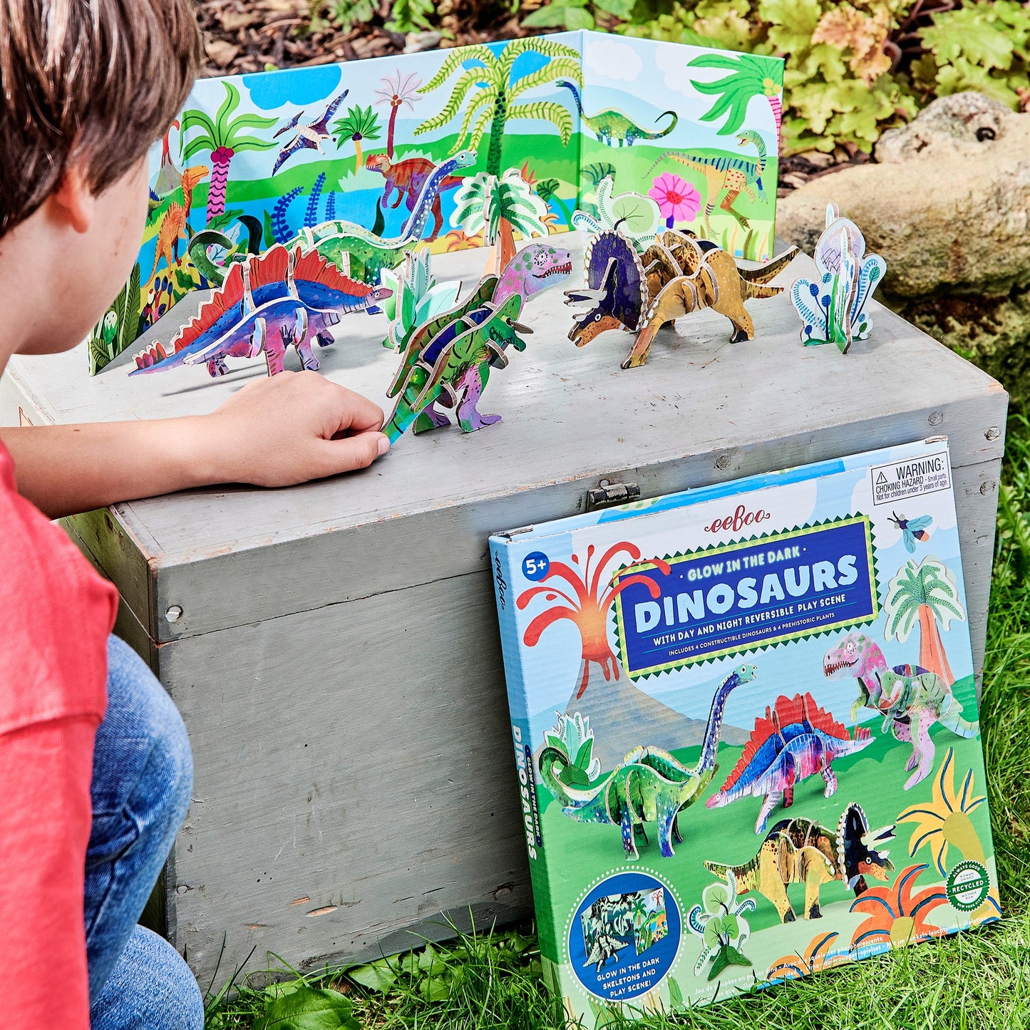 eeboo Dino 3D Glow In The Dark Building Set