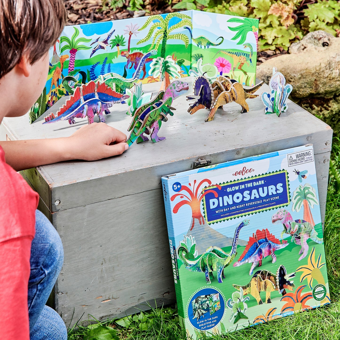 eeboo Dino 3D Glow In The Dark Building Set