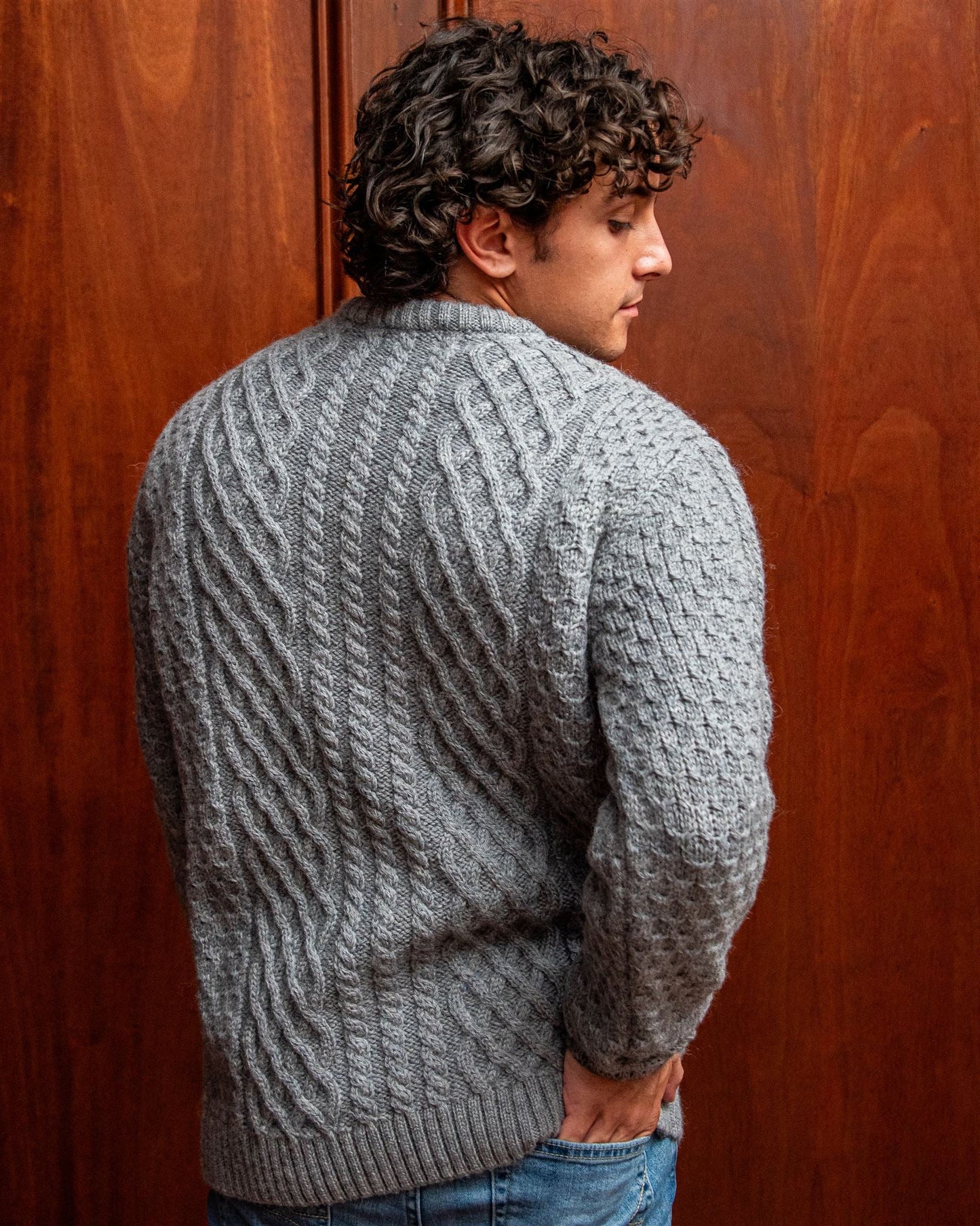 Collegiate Knitwear Men's British Wool Fisherman Sweater