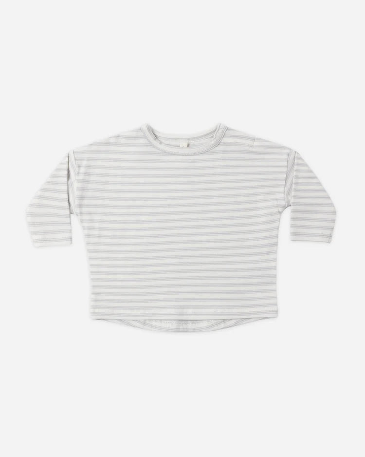Quincy Mae AW26 Long Sleeve Tee Cloud Stripe