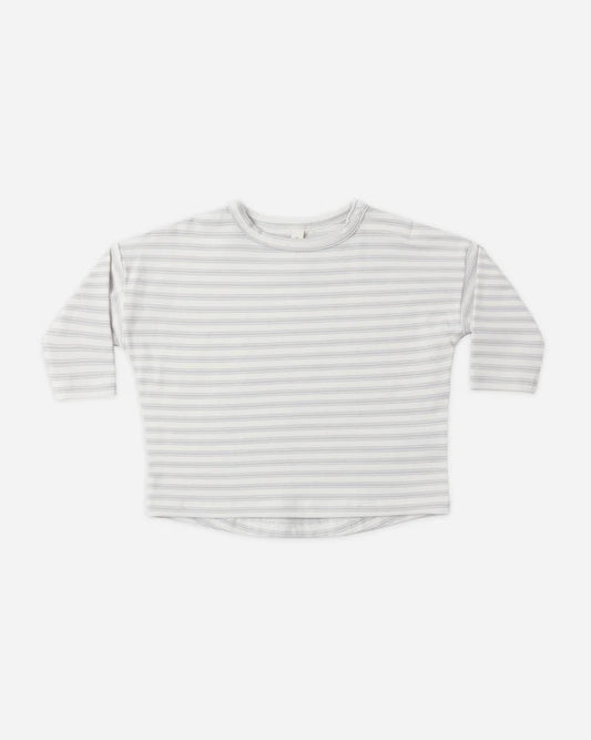 Quincy Mae AW26 Long Sleeve Tee Cloud Stripe