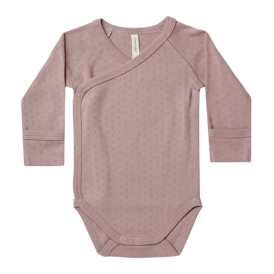 Quincy Mae Pointelle Side Snap Bodysuit | Lilac NB