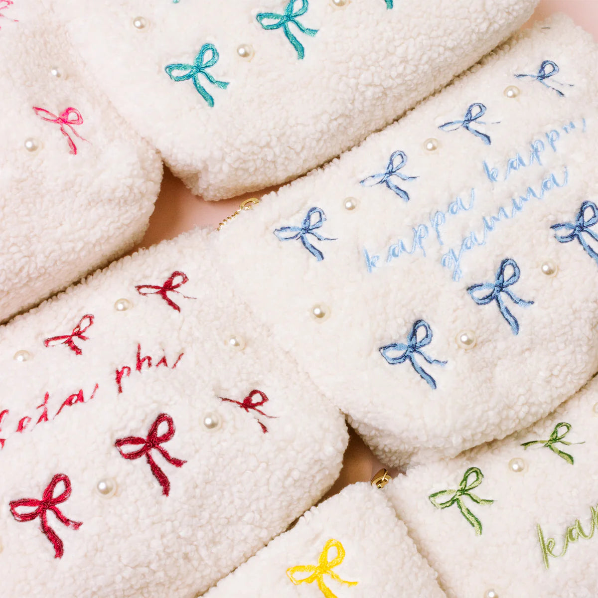 Sorority Bows & Pearls Teddy Pouch
