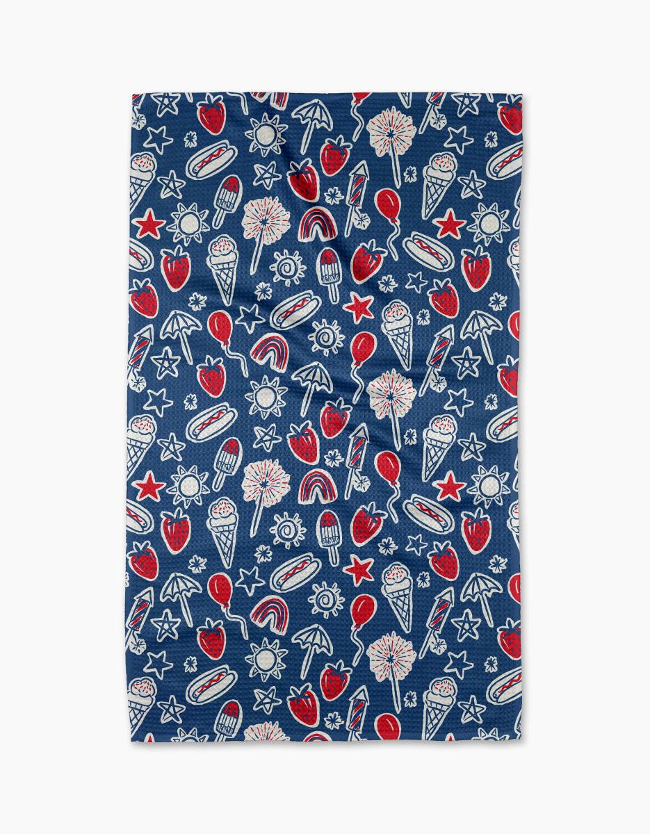 Geometry Summer Print Tea Towels