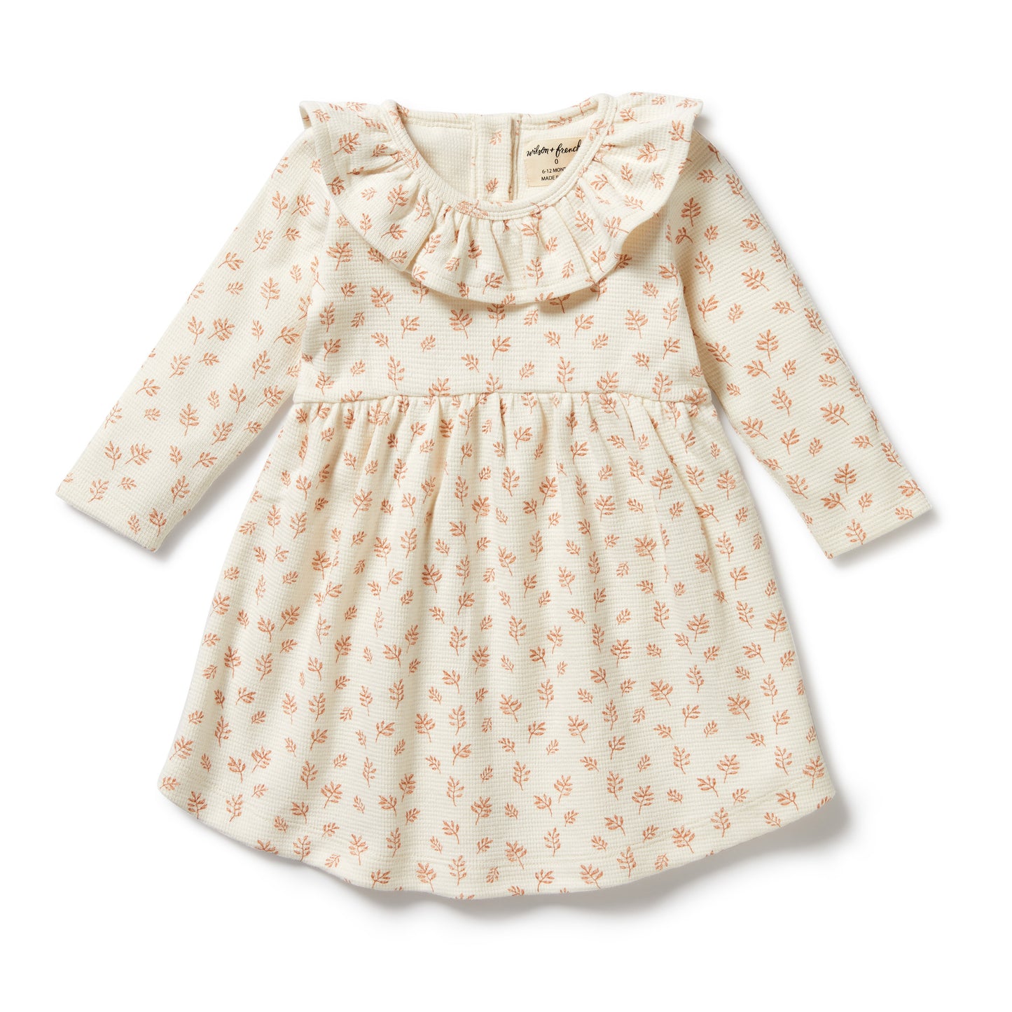 Wilson + Frenchy Winter Bloom Organic Waffle Ruffle Dress