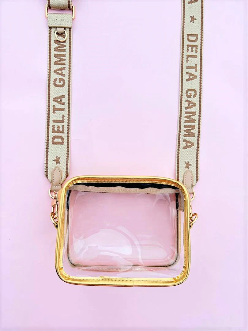 Clear Stadium Bag with Gold Trim