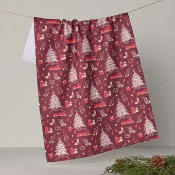 Geometry Christmas Print Tea Towels