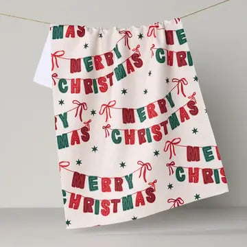 Geometry Christmas Print Tea Towels