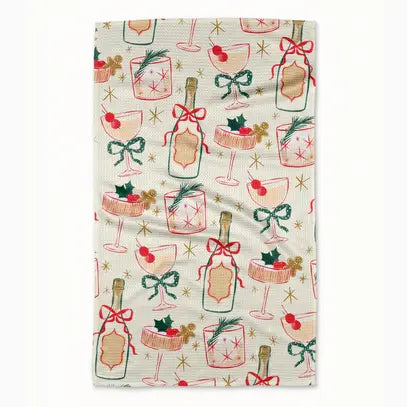 Geometry Christmas Print Tea Towels