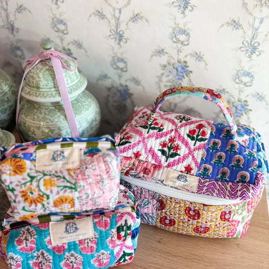 Heart of Grace Cosmetic Quilted Bags