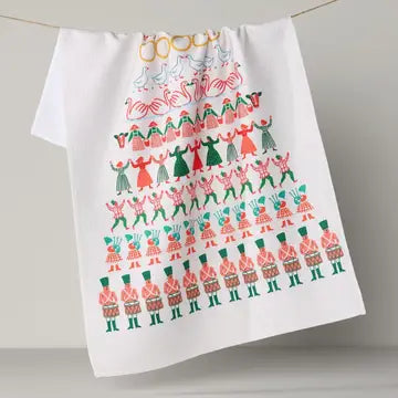 Geometry Christmas Print Tea Towels