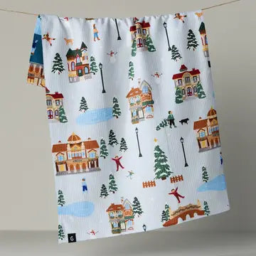 Geometry Christmas Print Tea Towels