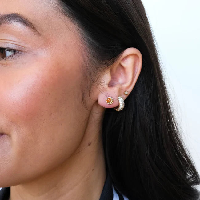 Nickel & Suede Stud and Hoop Earrings