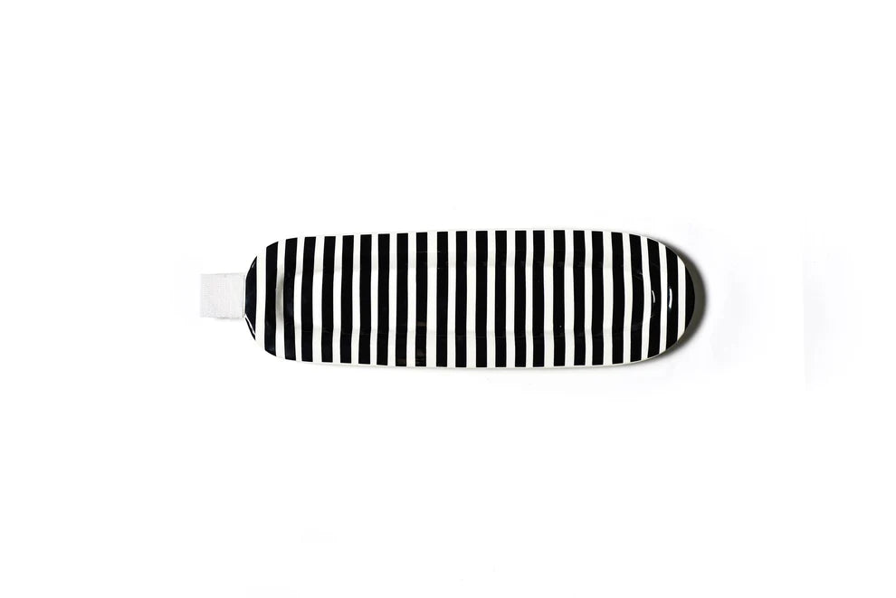 BLACK STRIPE MINI OVAL TRAY