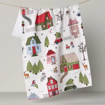 Geometry Christmas Print Tea Towels