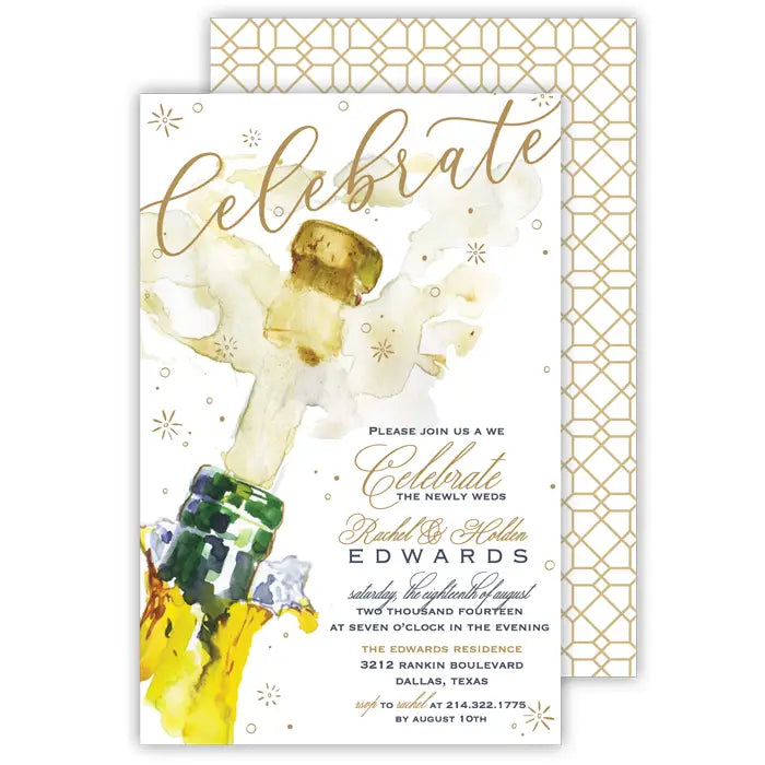 Celebrate Champagne Bottle Large Flat Card