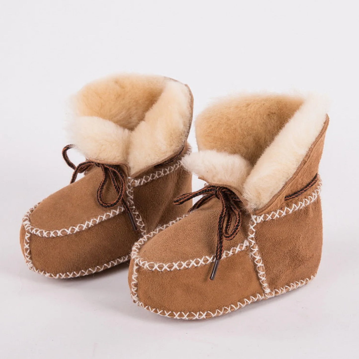 Shearling baby booties discount