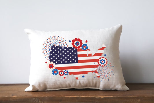 America Fireworks Pillow