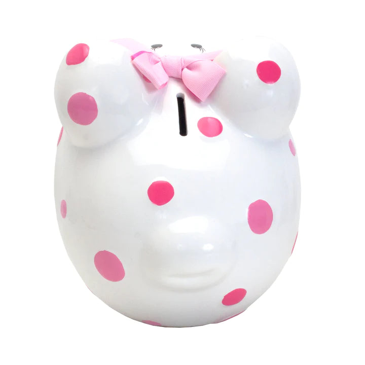 Pink Multi Dot Piggy Bank