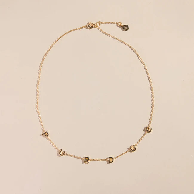 Nickel & Suede Purdue University Initial Necklace