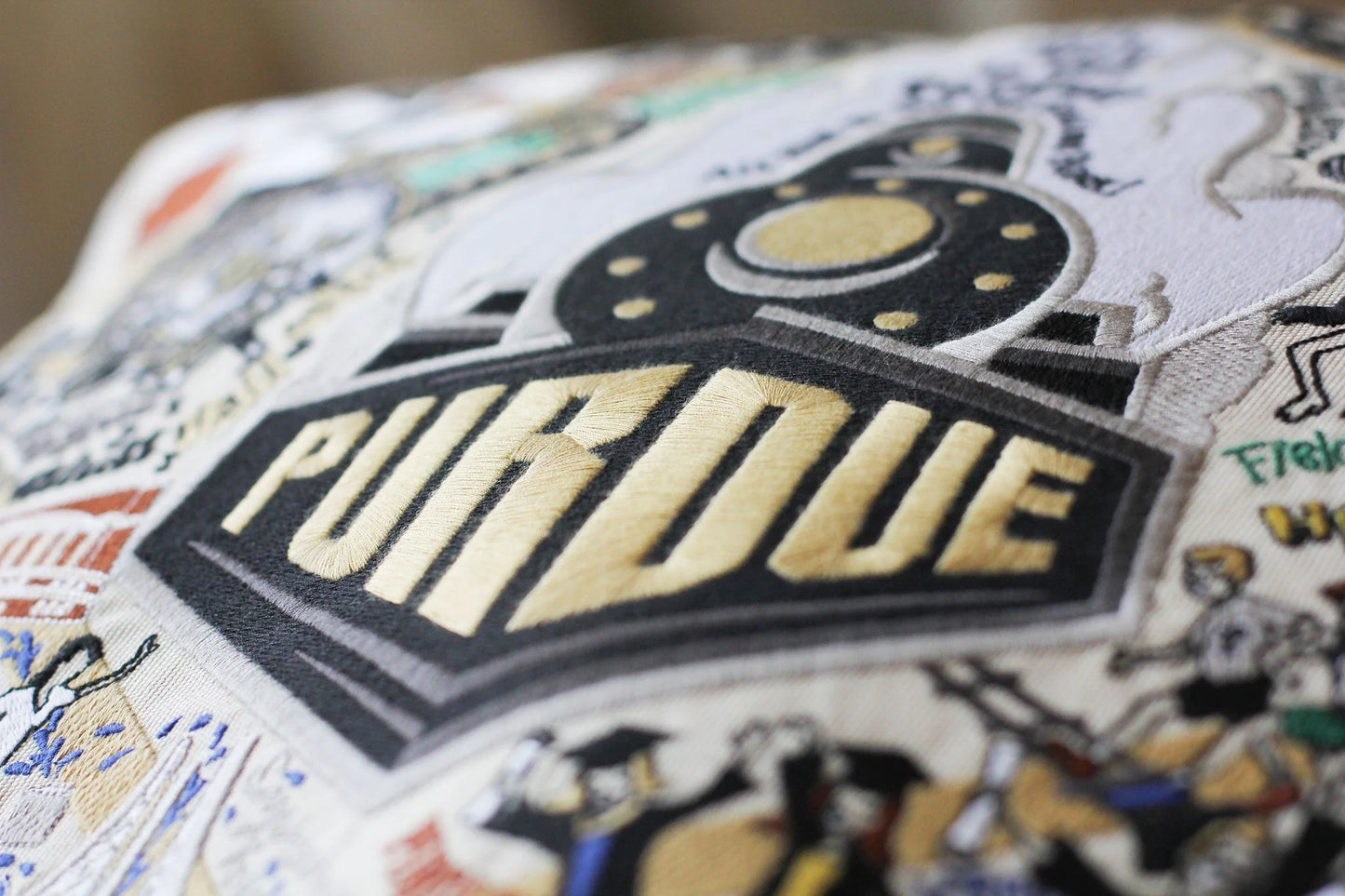 Purdue University Embroidered Pillow
