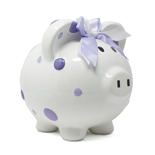 Purple Dot Piggy Bank