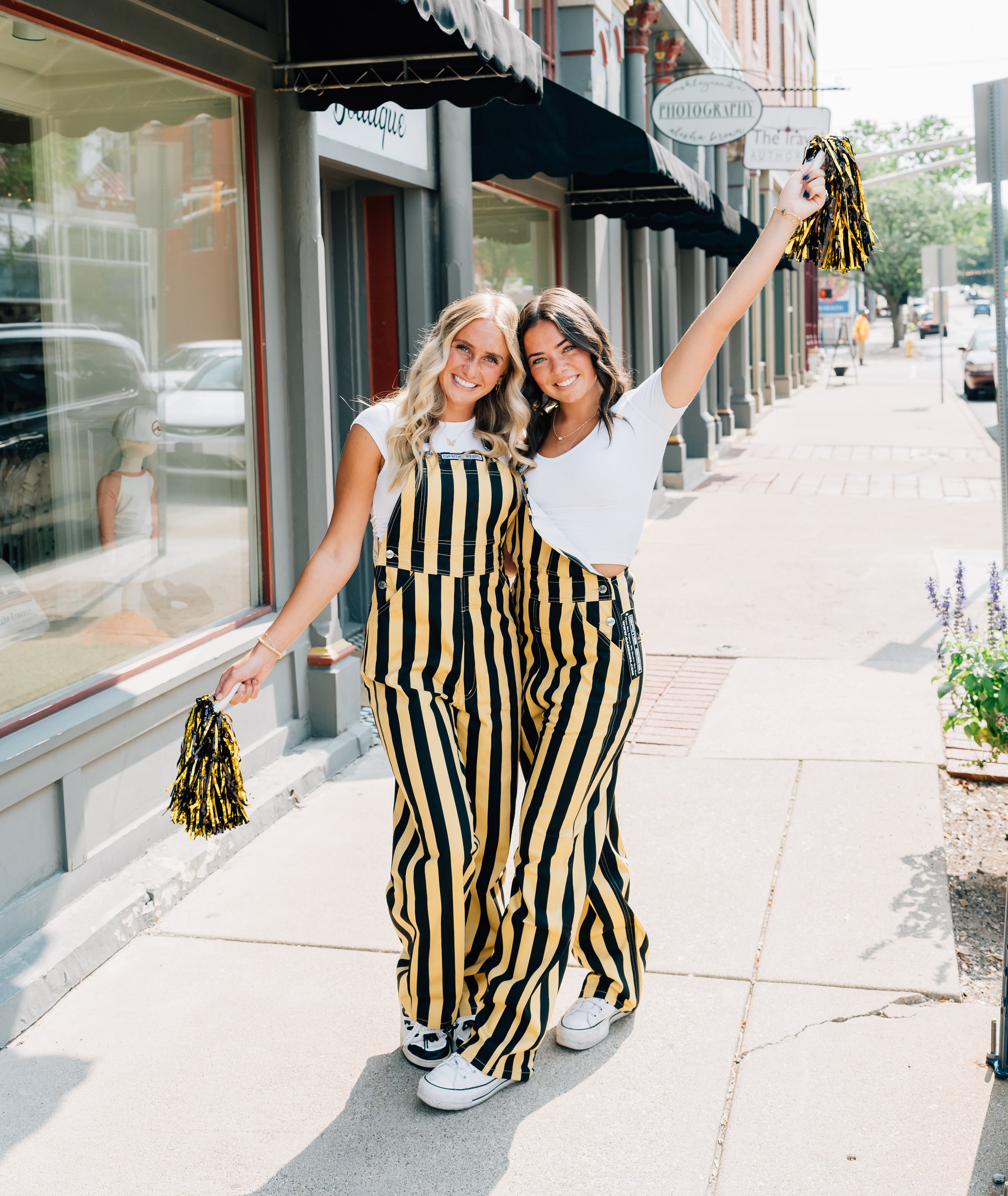 college students wearing Purdue game bibs