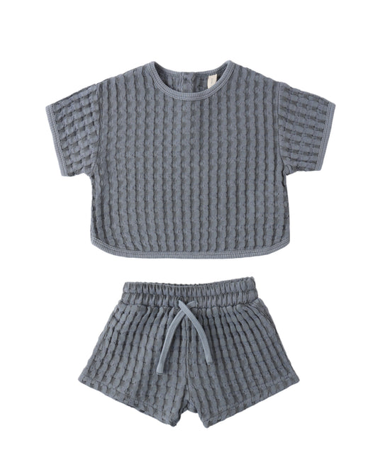 Quincy Mae Jayden Ocean Waffle Top + Short