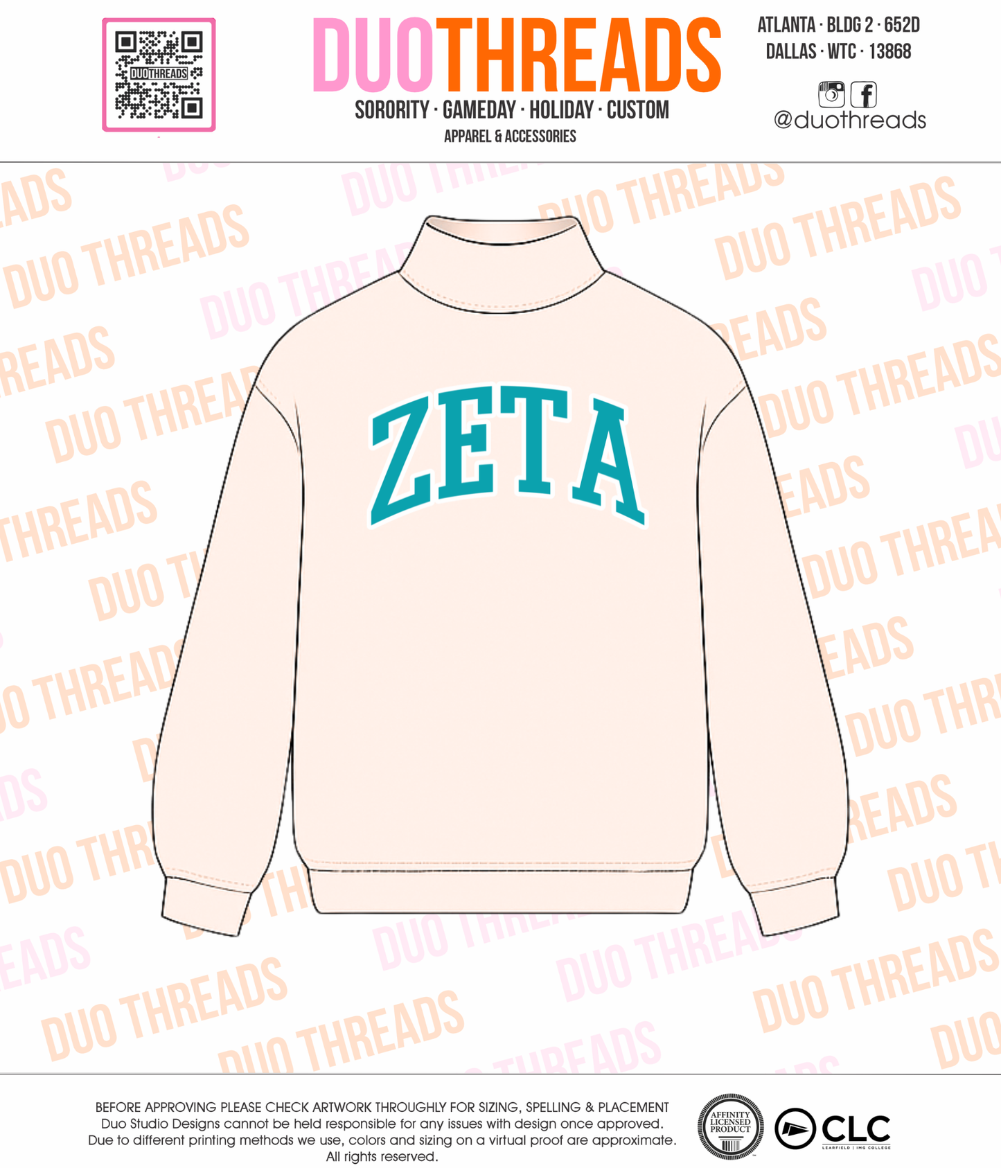 Sorority Mock Neck Crew Sweatshirt