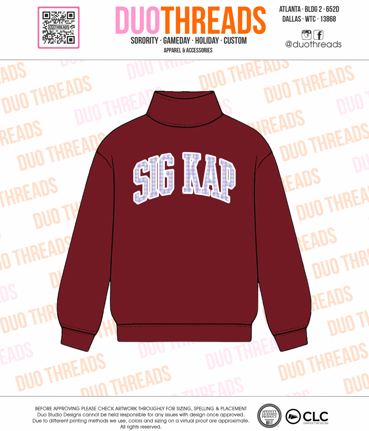 Sorority Mock Neck Crew Sweatshirt