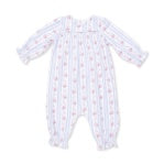Angel Dear FW26 Anna Floral Stripe - Smocked Long Sleeve Romper