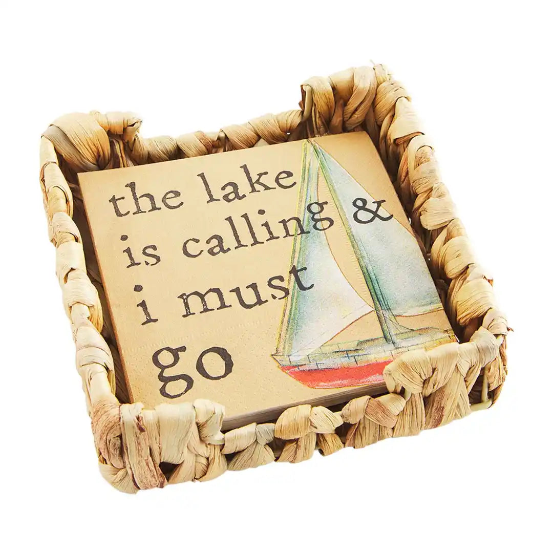 Mud Pie The Lake Napkin and Basket Set