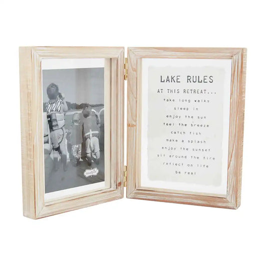 Mud Pie Lake Rules Hinged Picture Frame