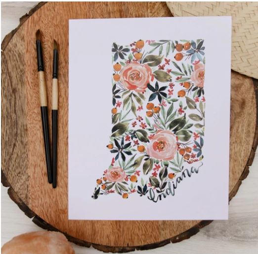 Indiana State Floral Prints
