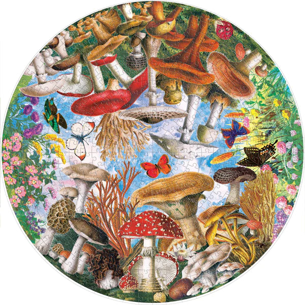 Mushrooms & Butterflies Round Puzzle